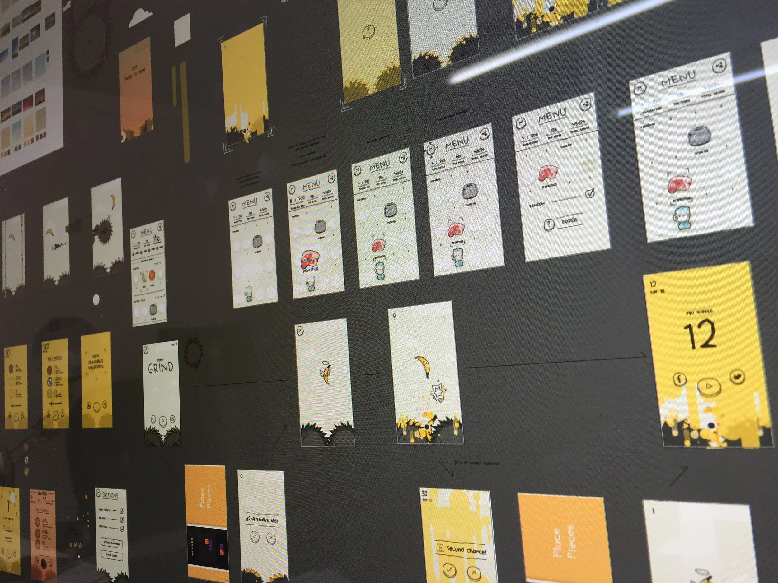 Simon's art board for Don't Grind