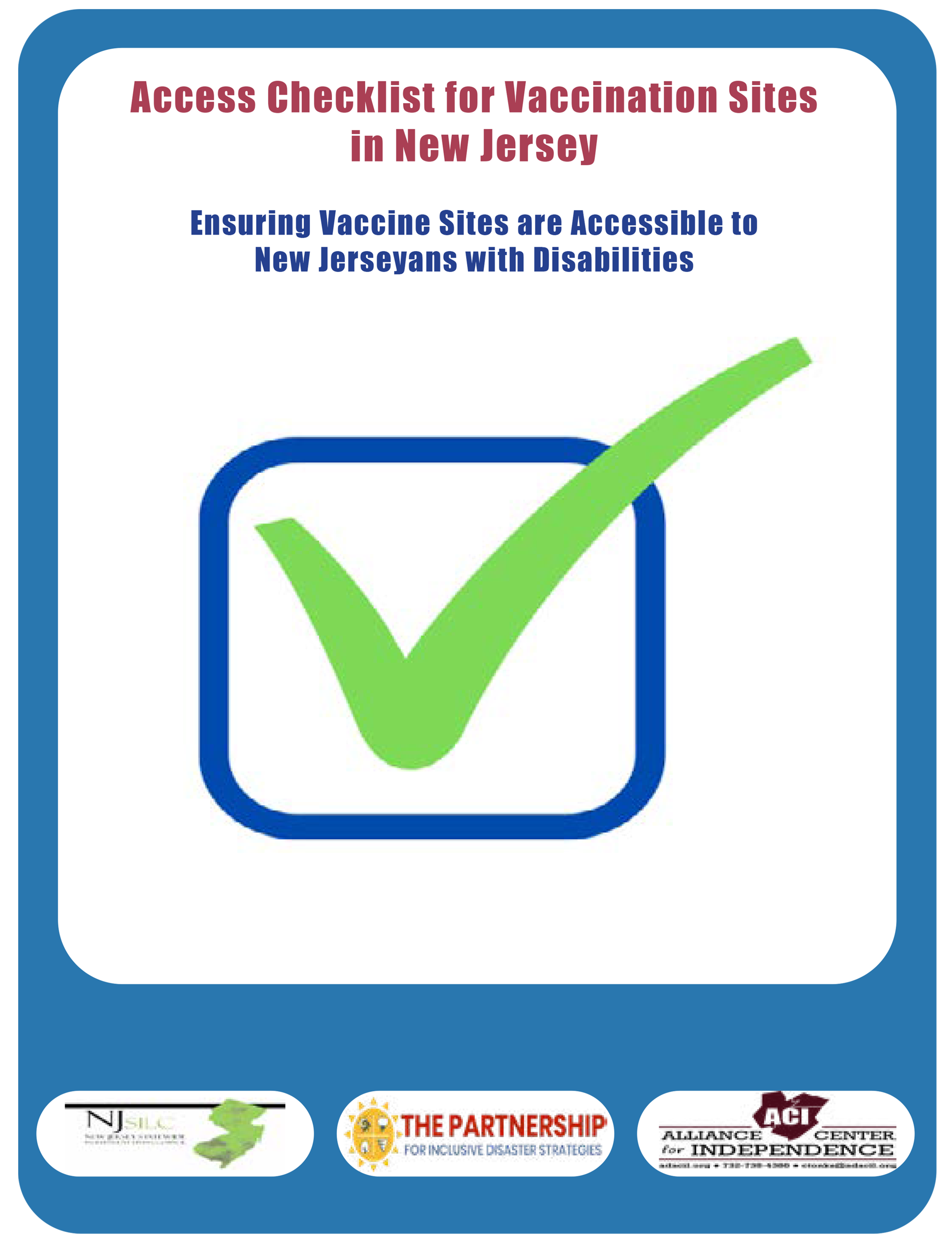 Access Checklist for Vaccination Sites in New Jersey - Ensuring Vaccine Sites are Accessible to New Jerseyans with Disabilities