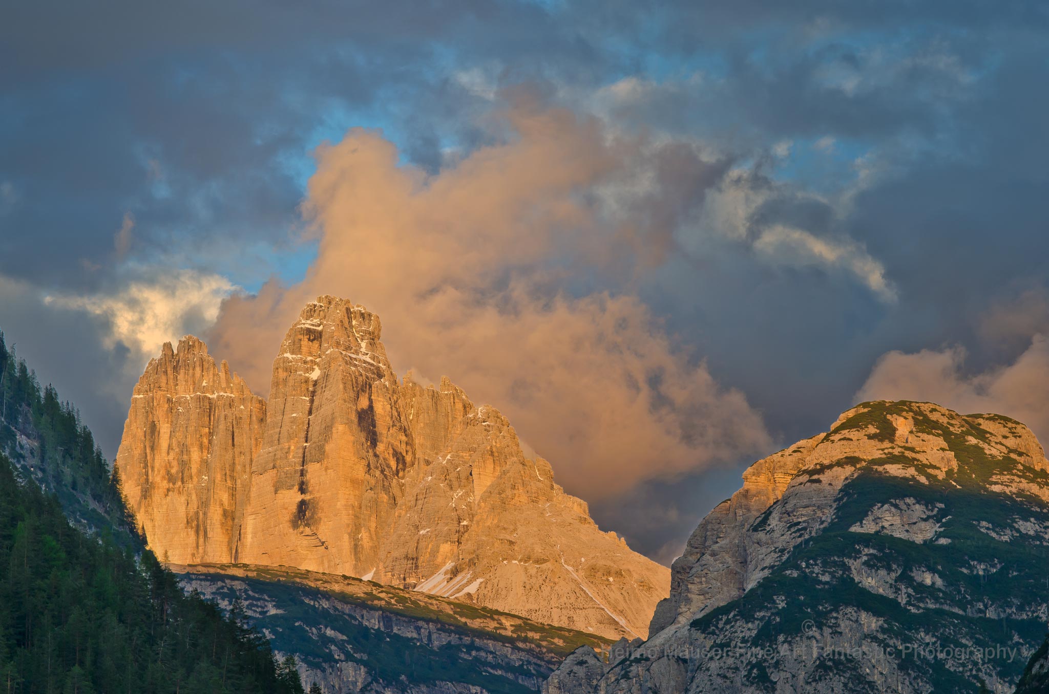 Bird above Tre Cime di Lavaredo