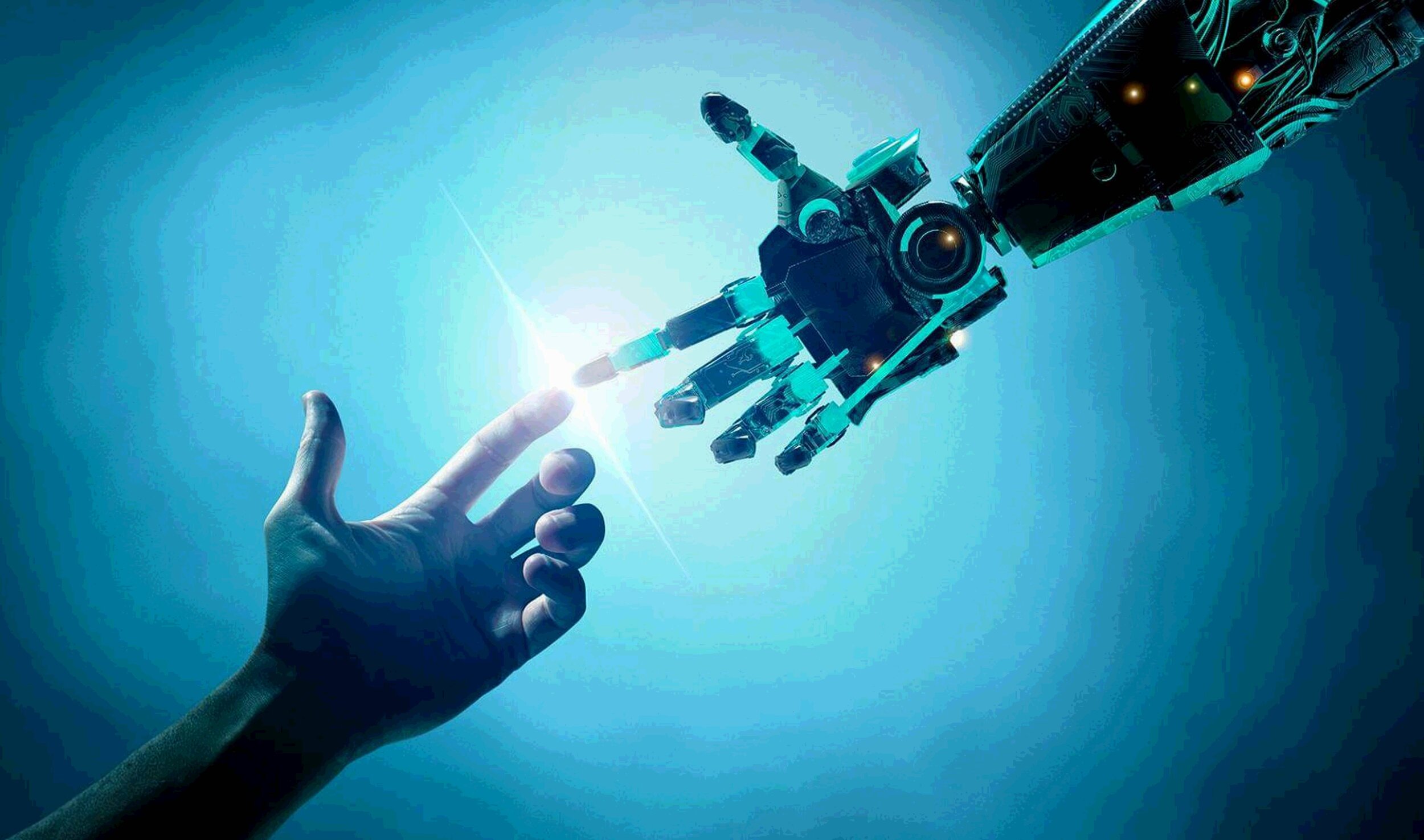 Ai for pictures. Рука робота. Технологии будущего. Рука робота и человека. Арт технологии.