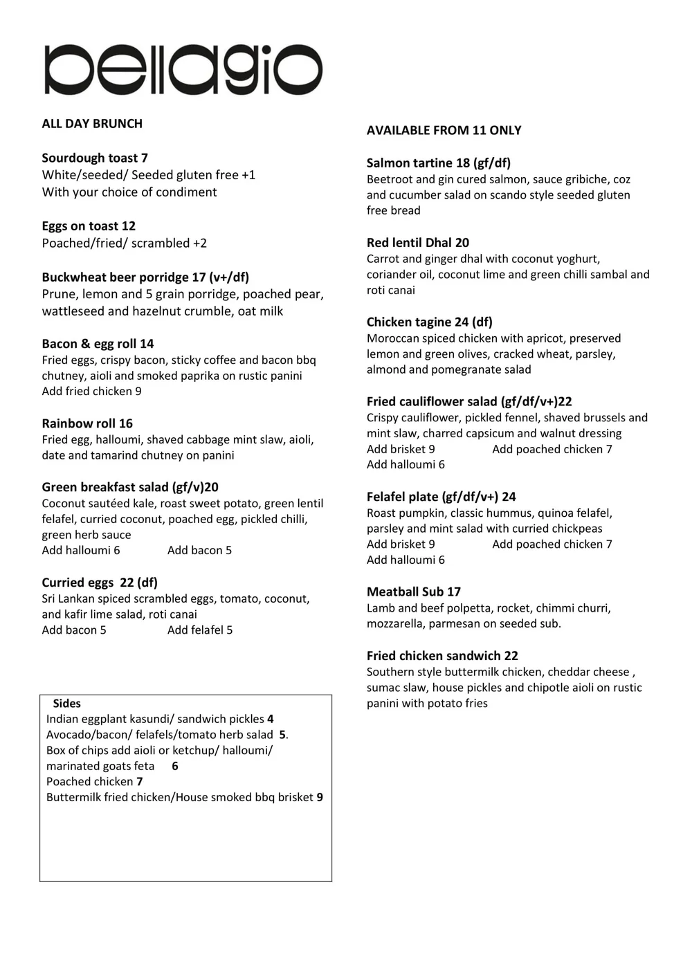Corona Menu Bellagio Cafe Corona Menu Bellagio Cafe