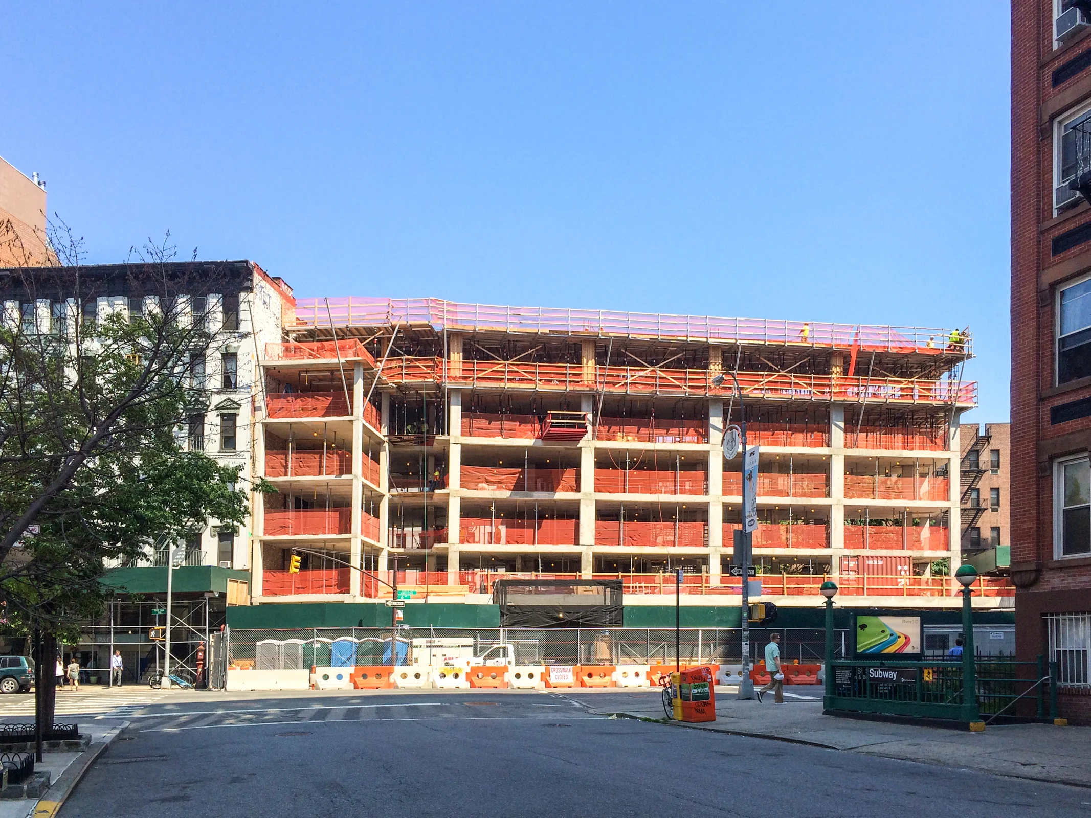 Looking east along Vandam Street.
