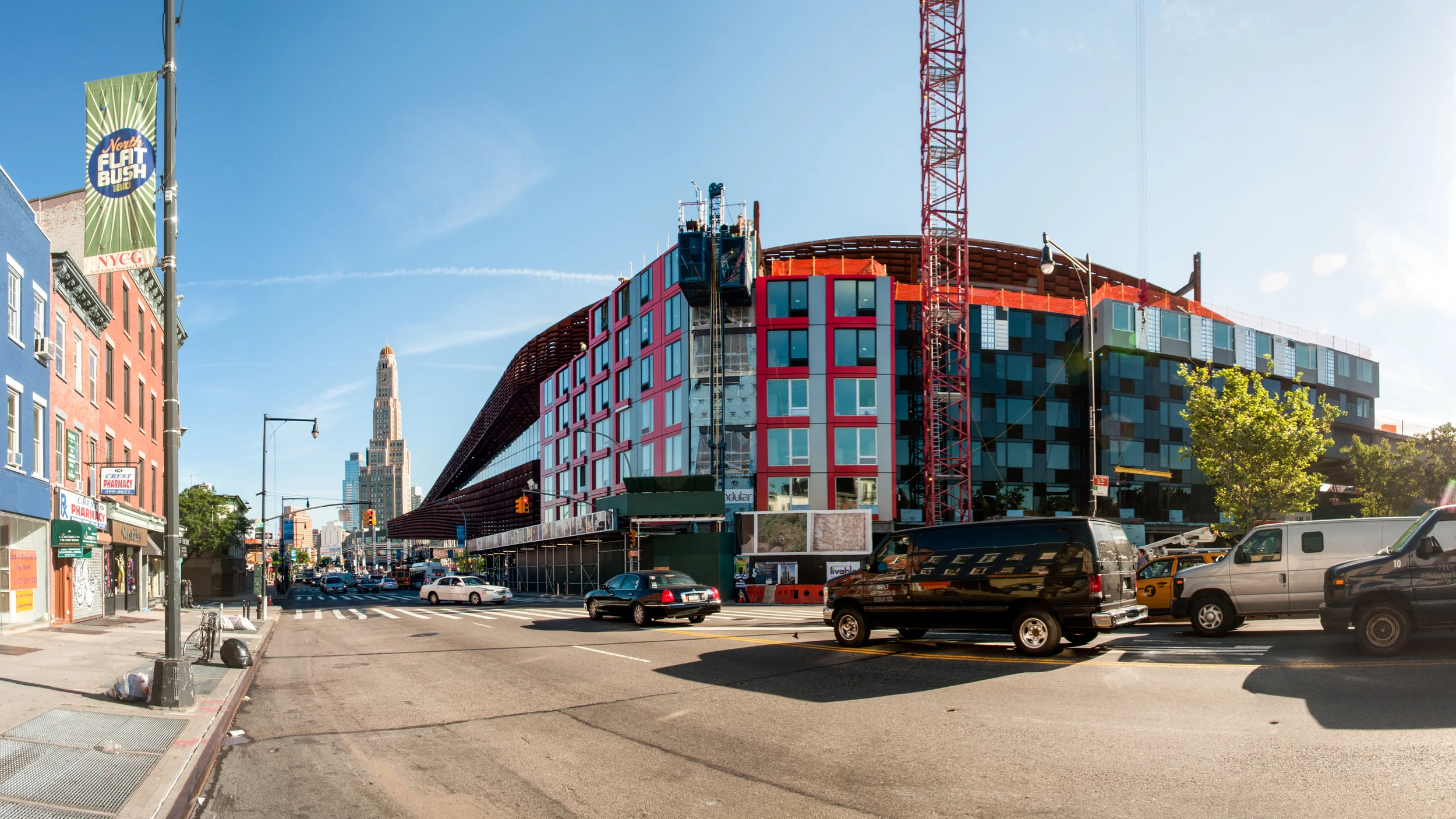 Looking west at the corner of Dean Street and 6th Avenue.
