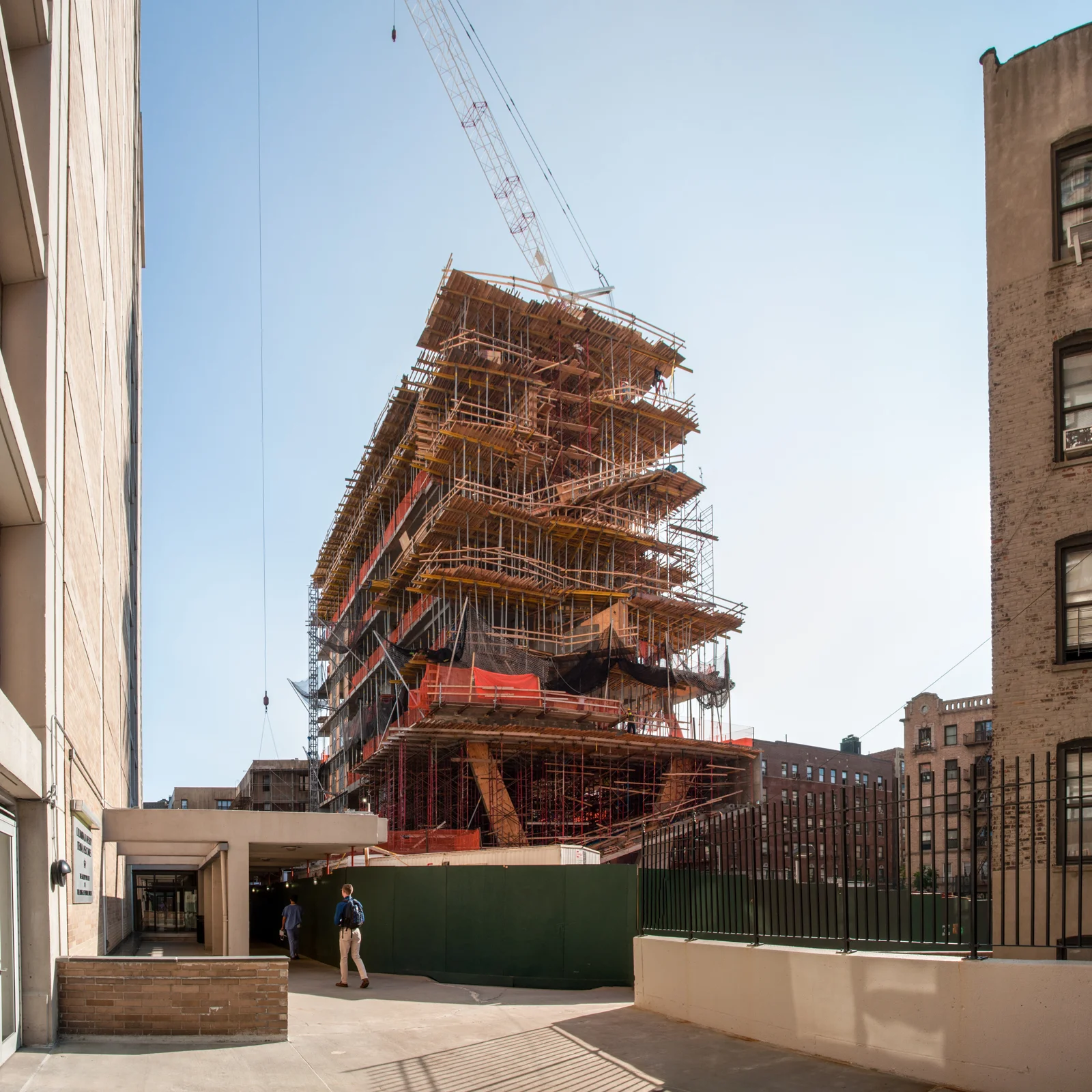 The southwest corner of the building.