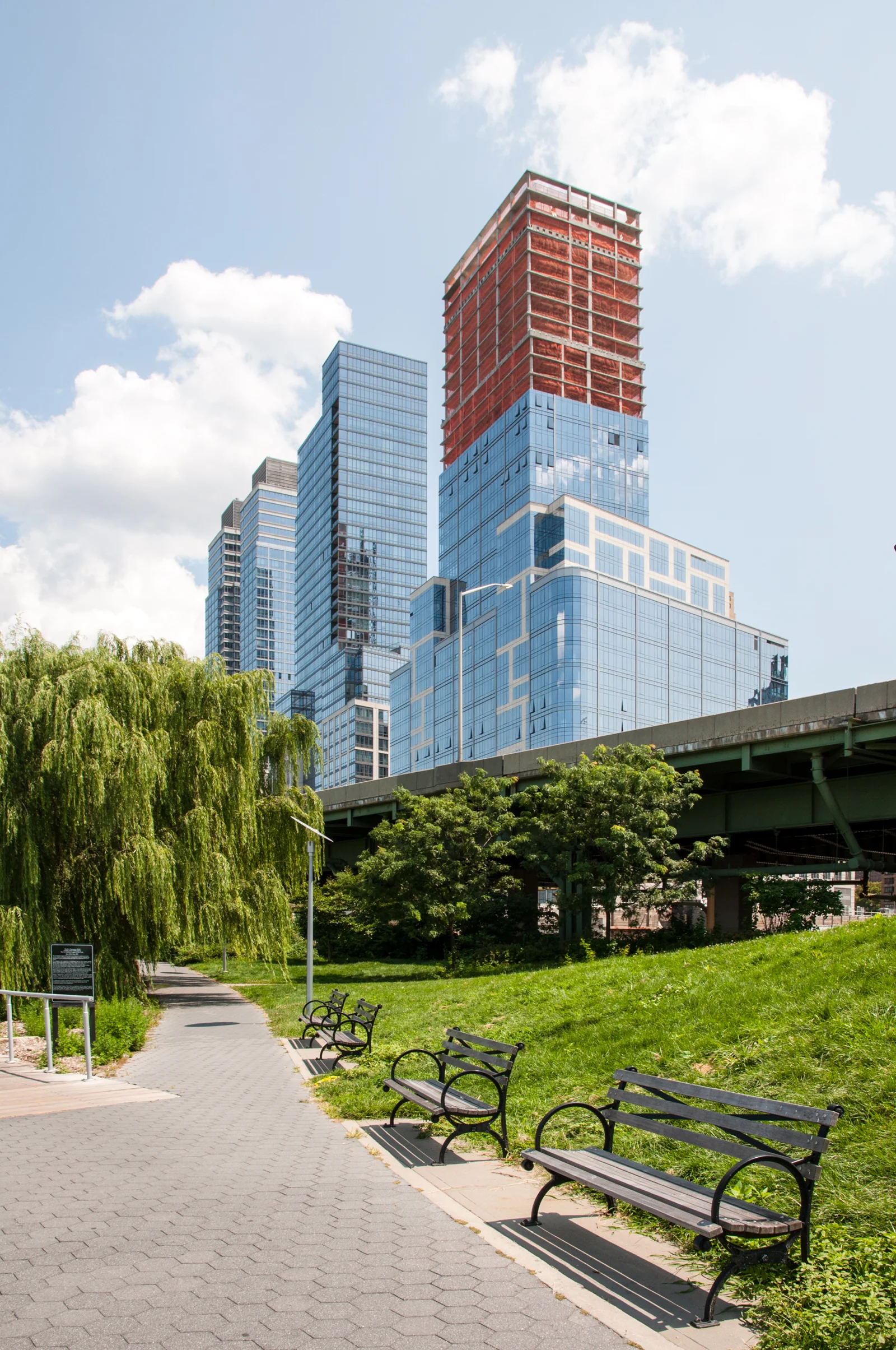 Looking north from Riverside Park South to One Riverside Park (right) and the other towers of Riverside South (left). 