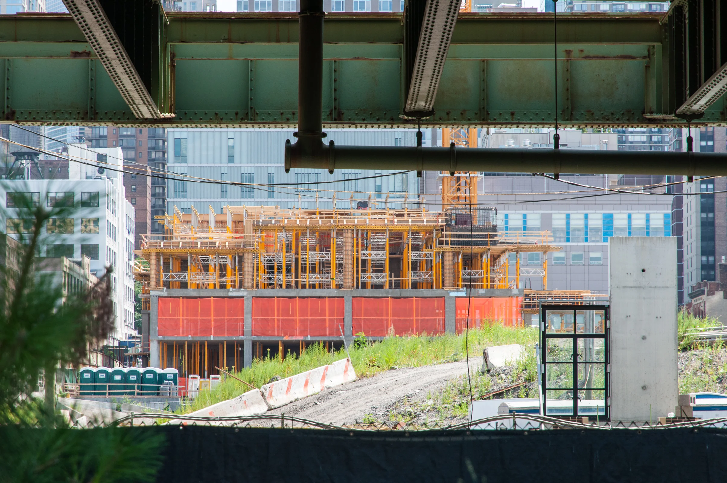 Looking east to Building 2 from Riverside Park South.