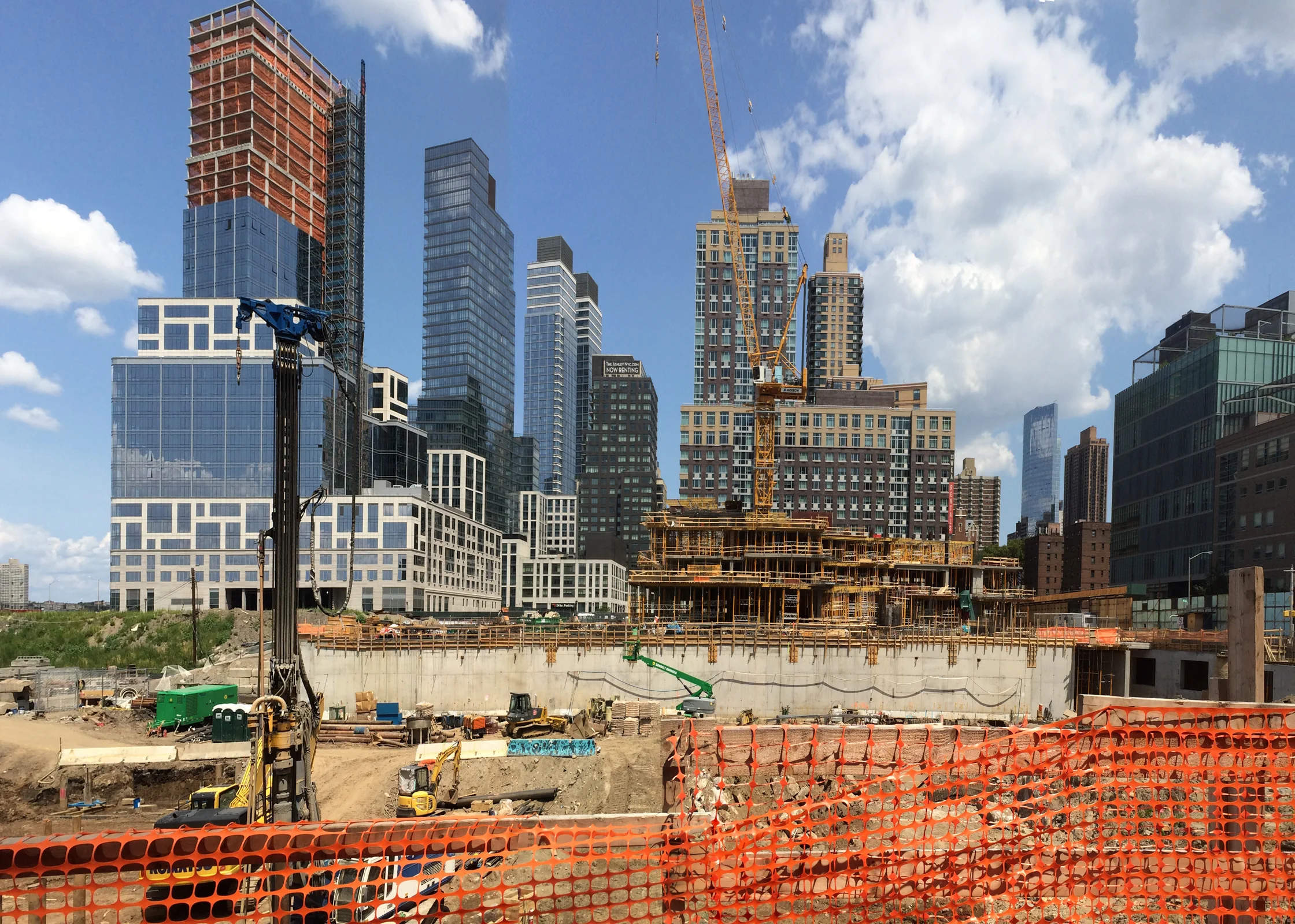 Looking north from West 59th Street to Riverside Center (foreground) and Riverside South (far left).
