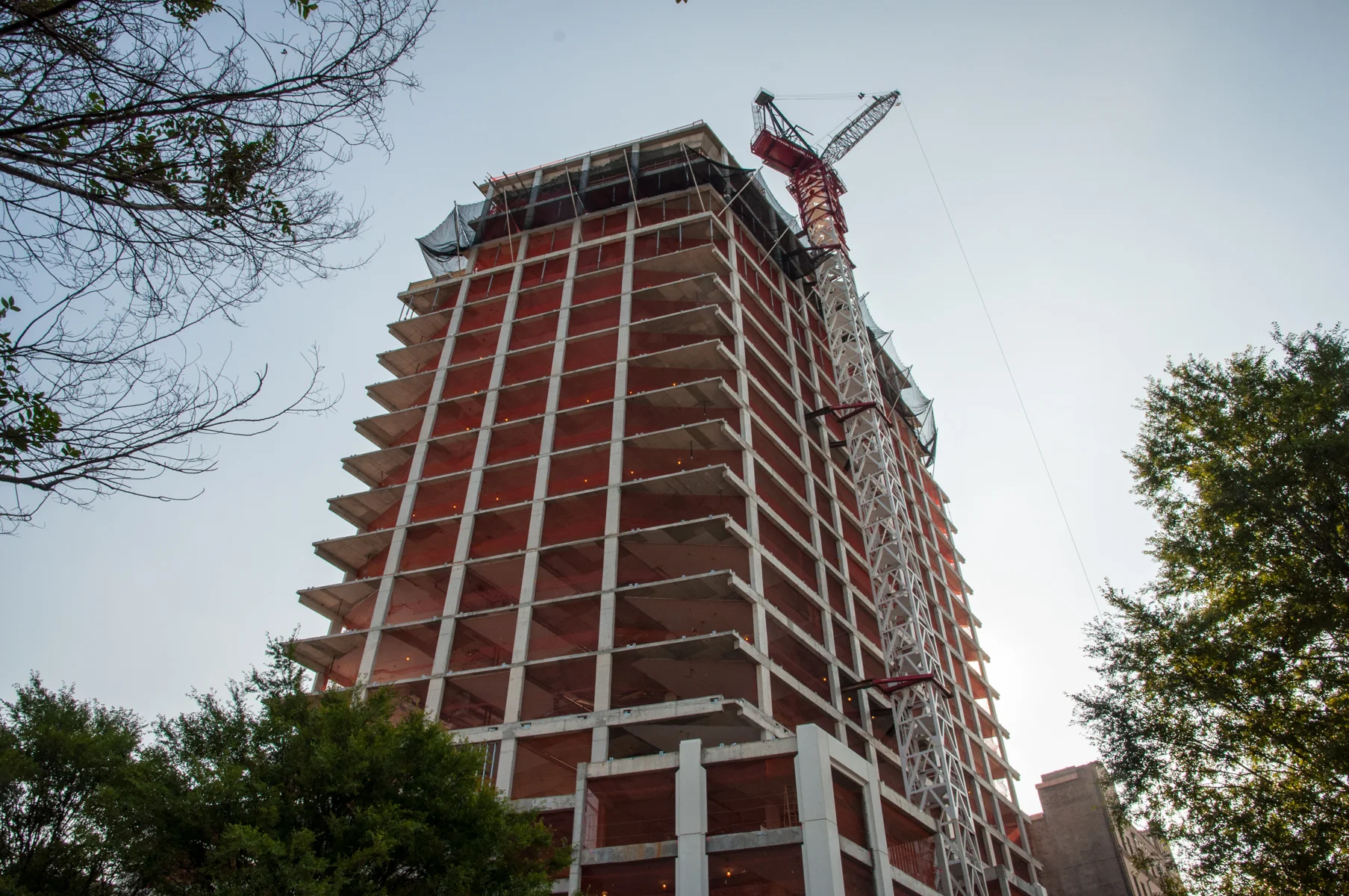 The southwest corner of the tower from 11th Avenue.