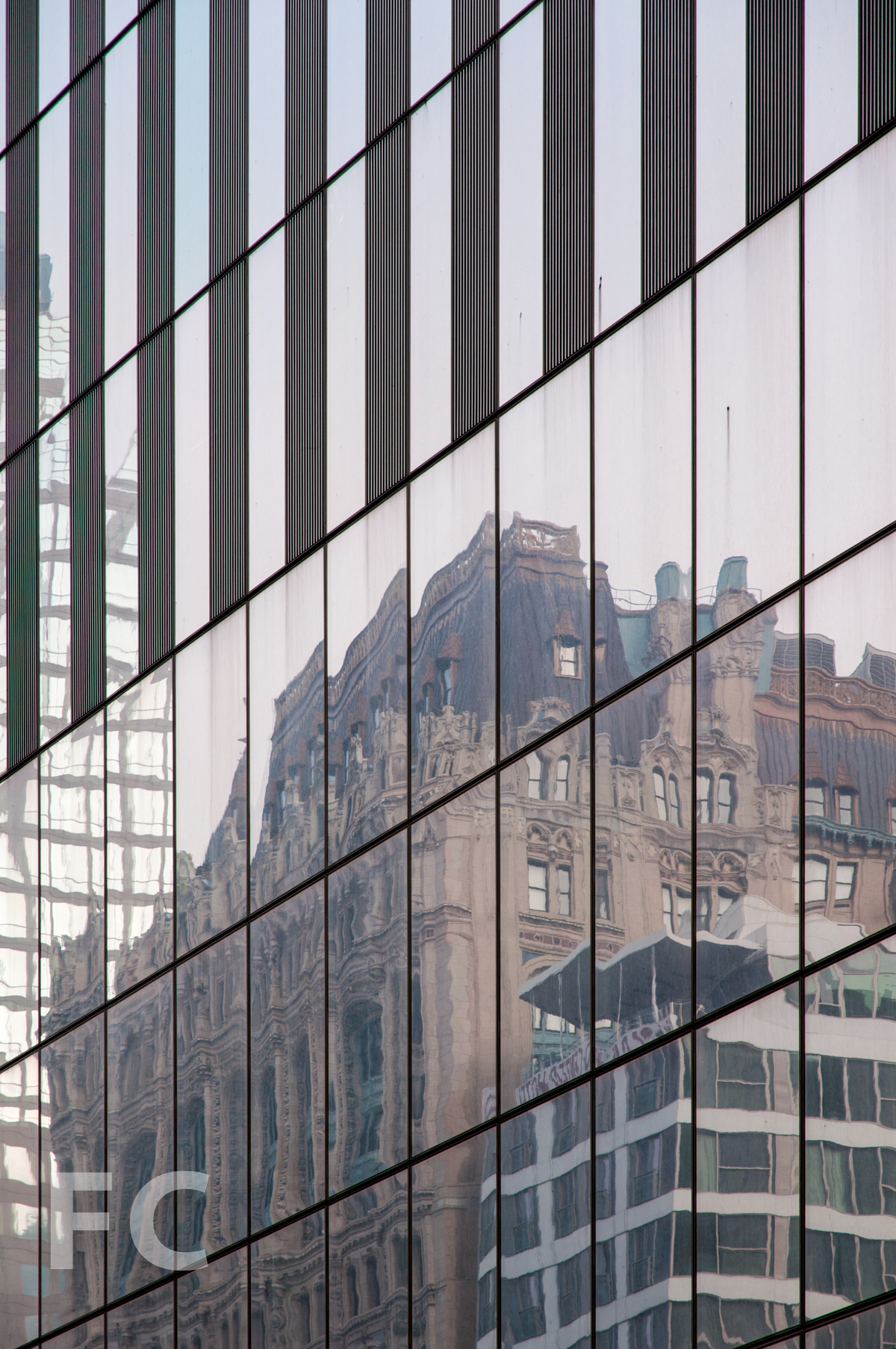 Reflections in the façade of 4 WTC.