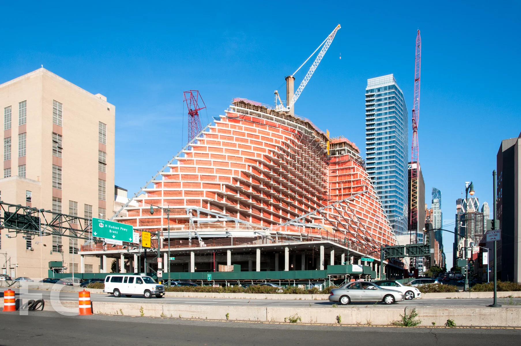 The southwest corner from the Hudson River Greenway.