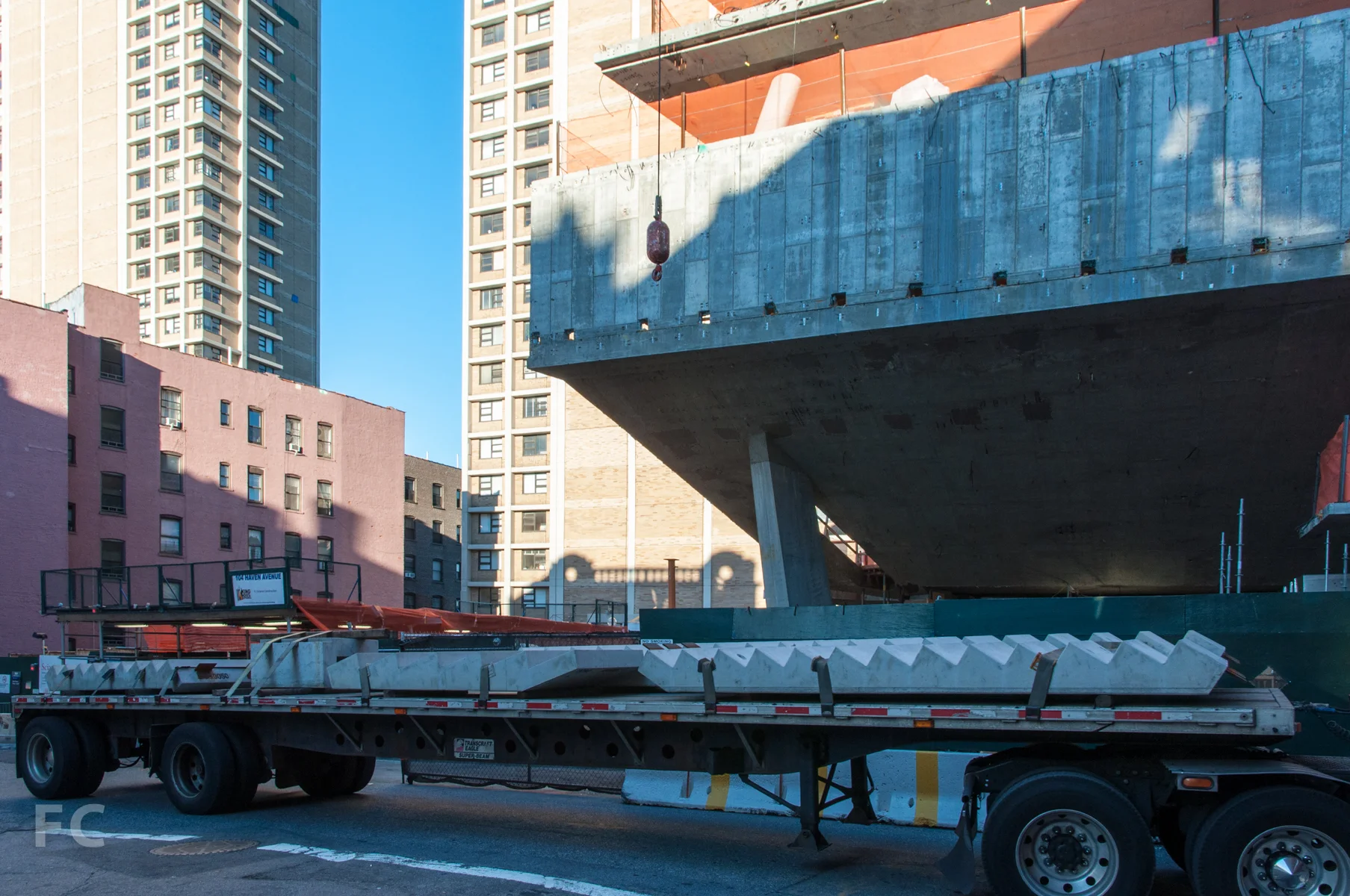 Prefab stairs delivered to the site.
