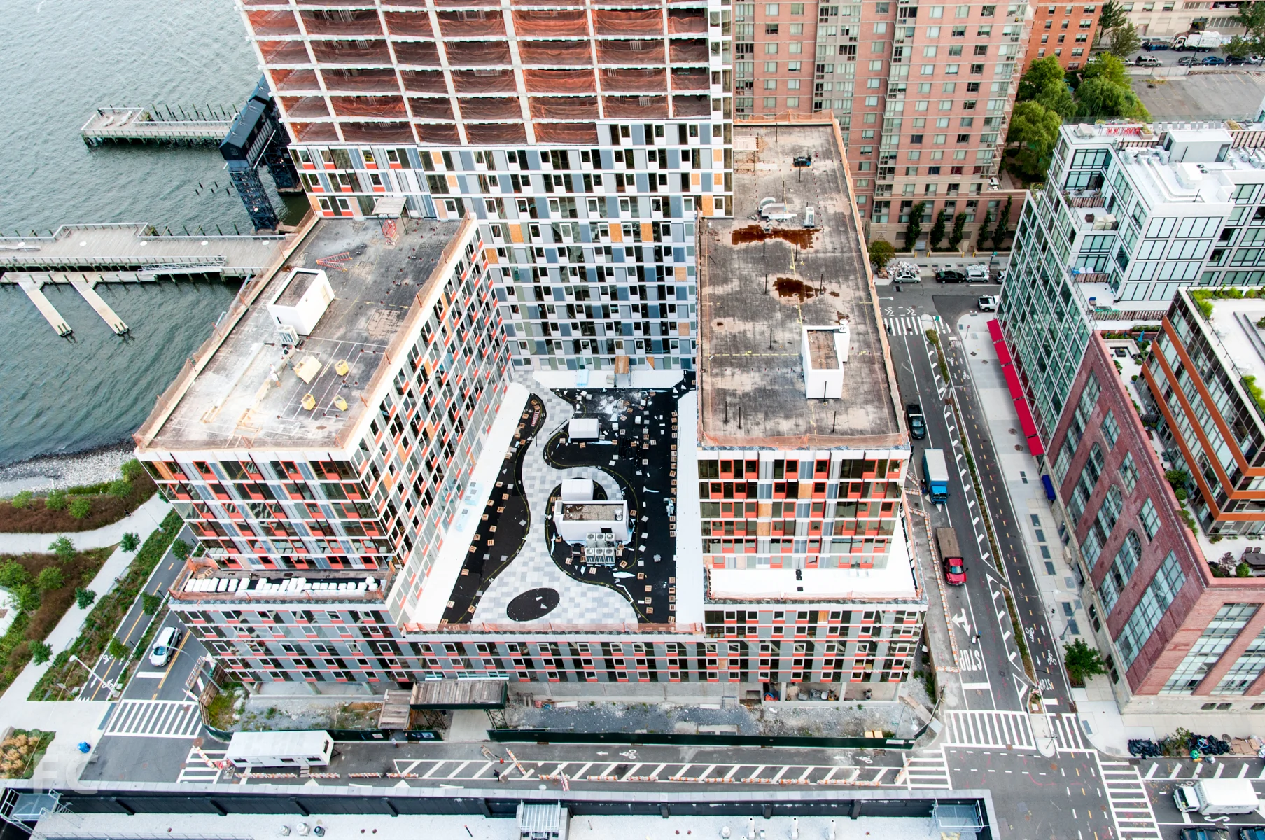 The podium roof deck of Building A.