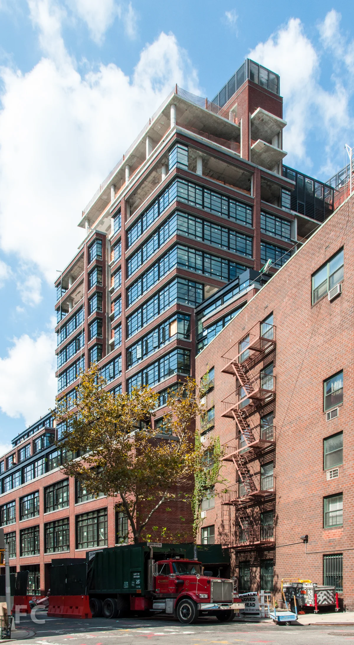 The southeast corner from West 10th Street.