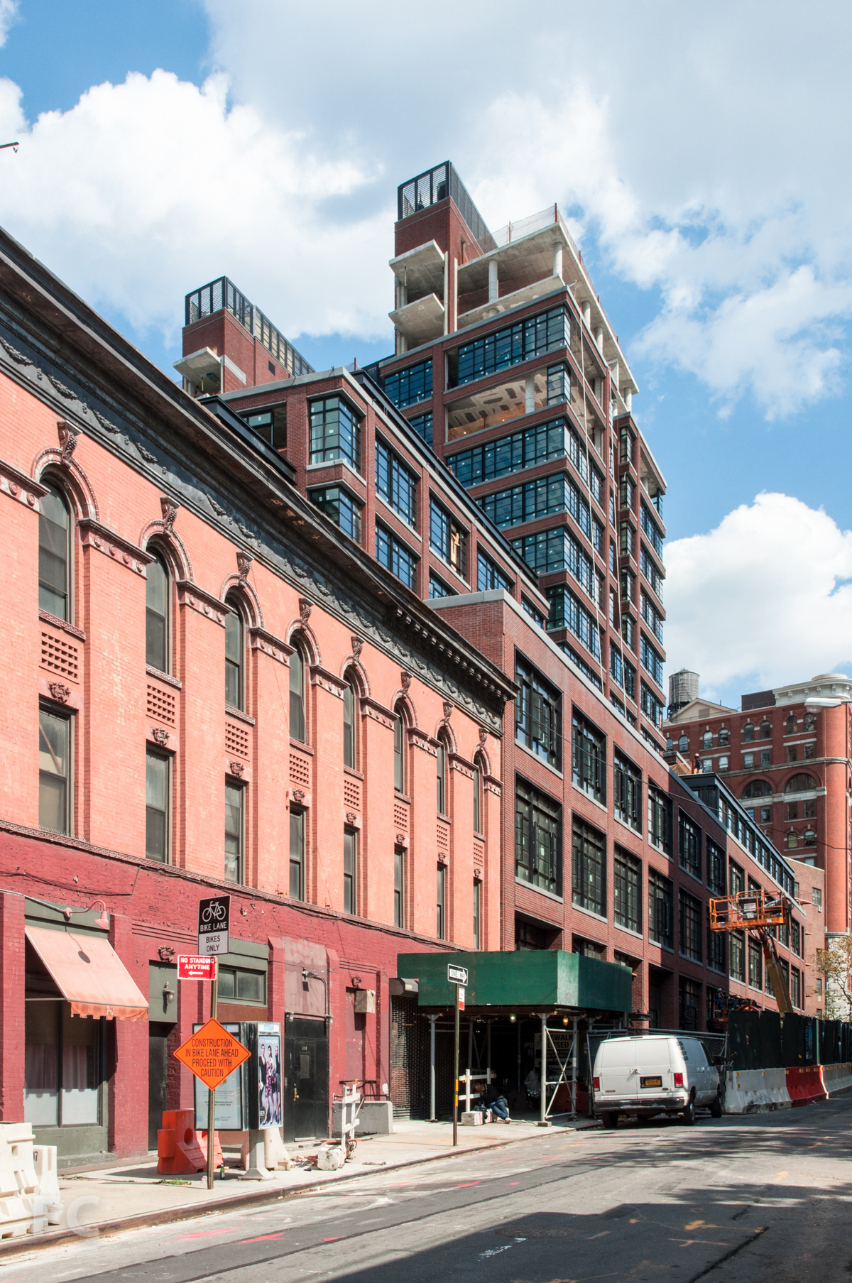 The southwest corner from West 10th Street.