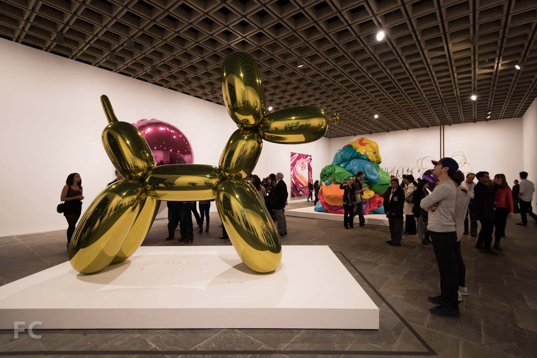 Balloon Dog (Yellow), part of the Celebration series in the fourth floor gallery.