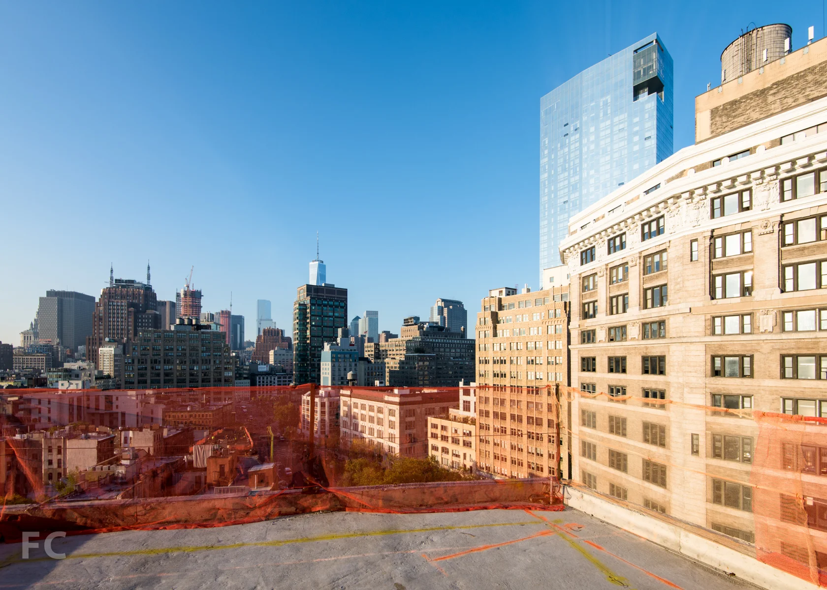 Looking south from the Penthouse A roof deck on floor 12.