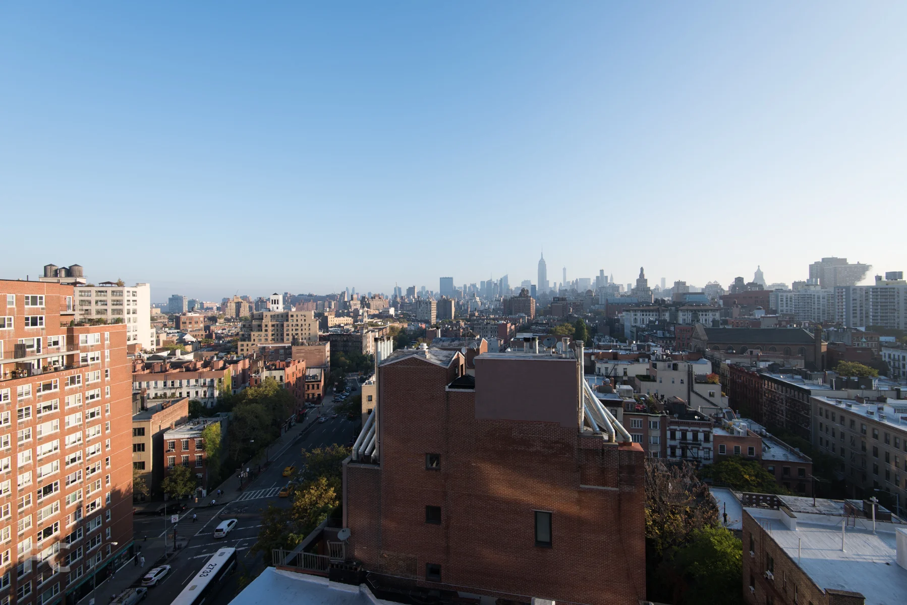 Looking north to Midtown from the Penthouse B roof deck on floor 12.