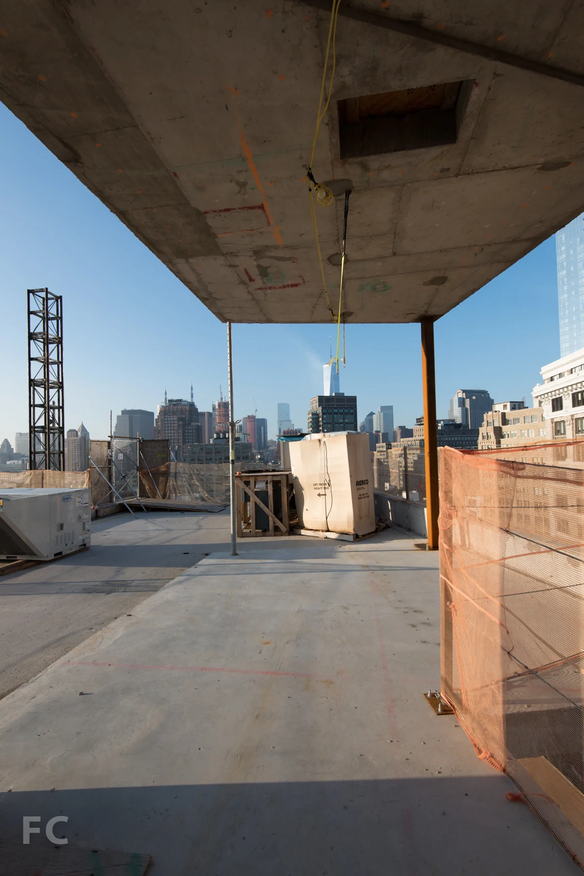Looking south to Lower Manhattan from the rooftop living room of Penthouse A.