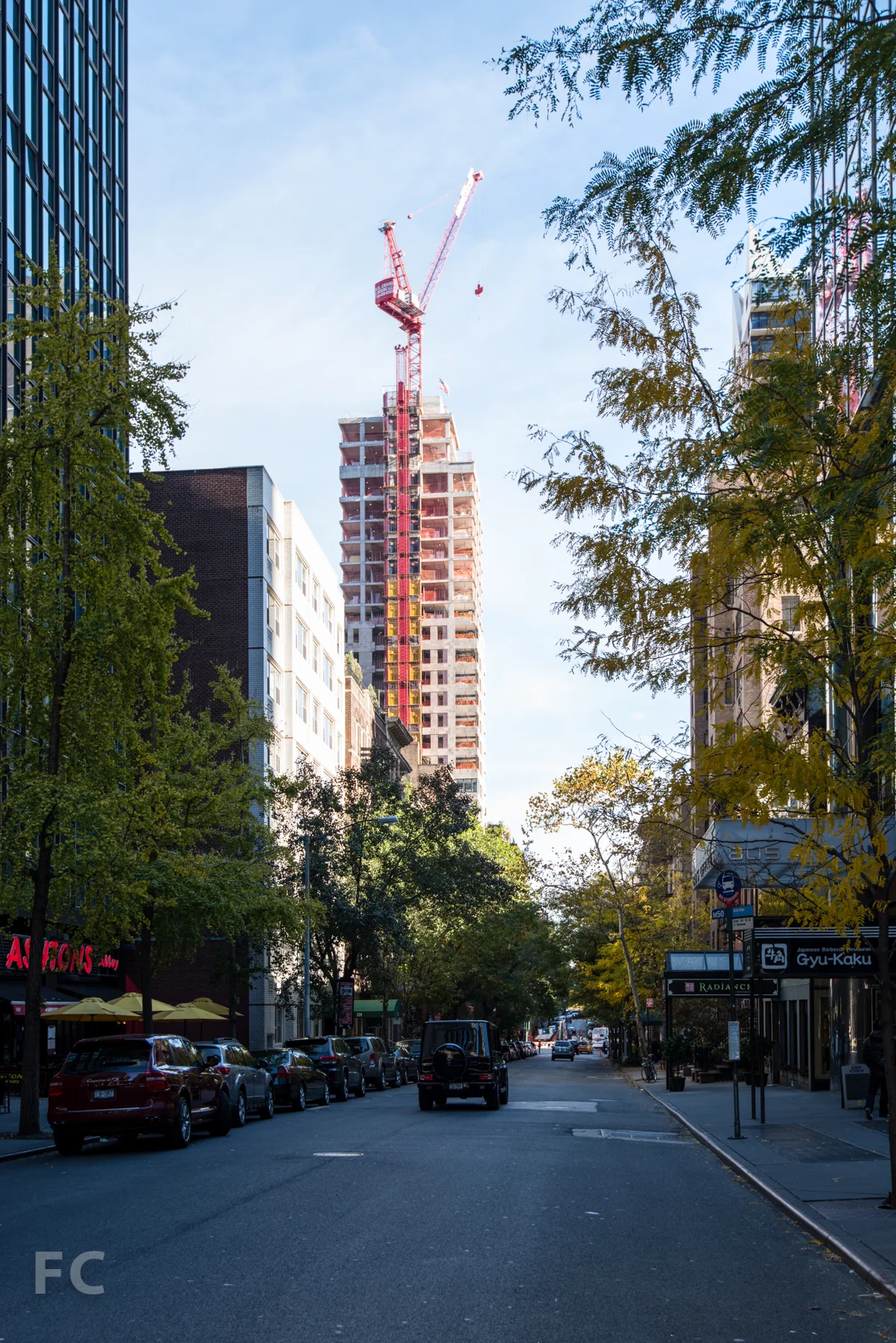 Looking east on East 50th Street.