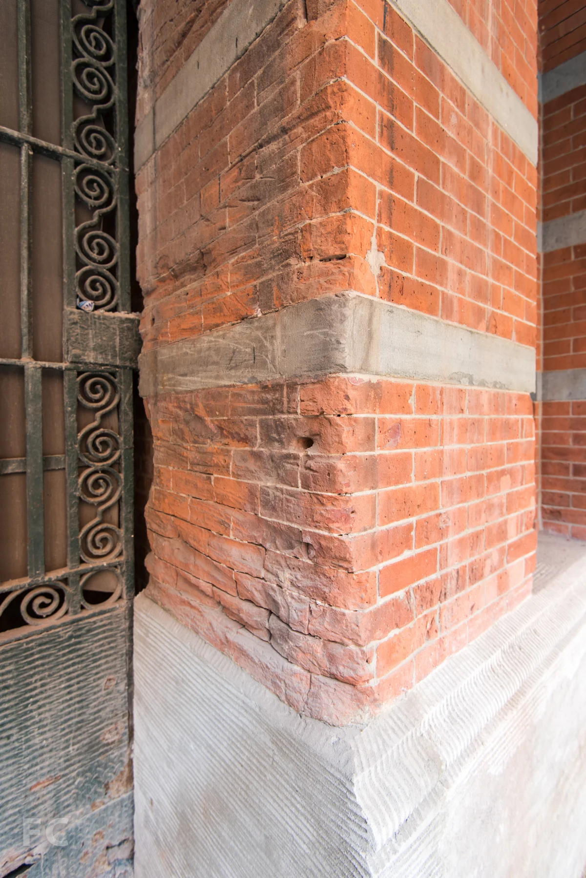 Detail of existing brickwork.