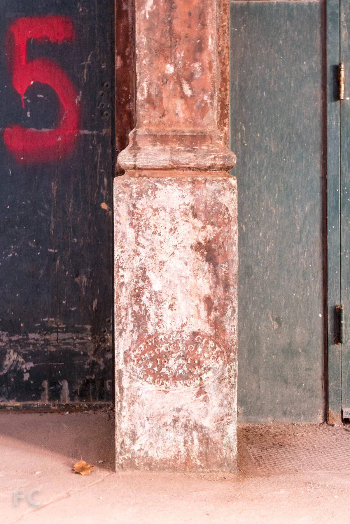Detail of existing cast iron column.