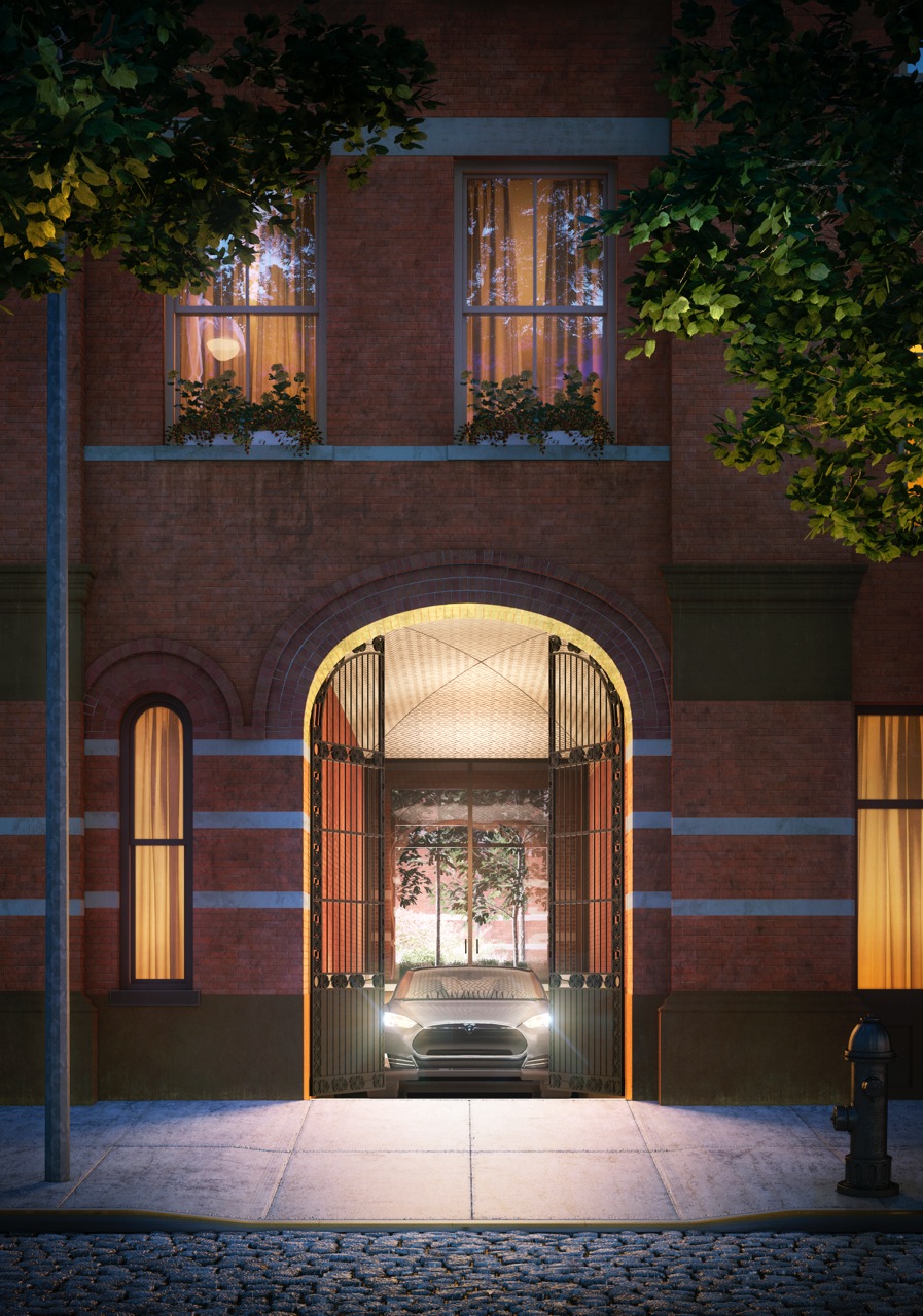 Garage entry. © Hayes Davidson.