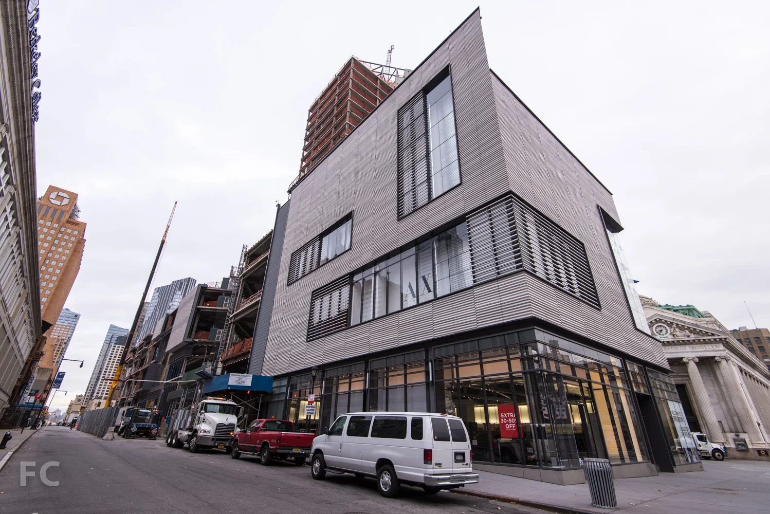 Southwest corner of Phase One from Fulton Street. 