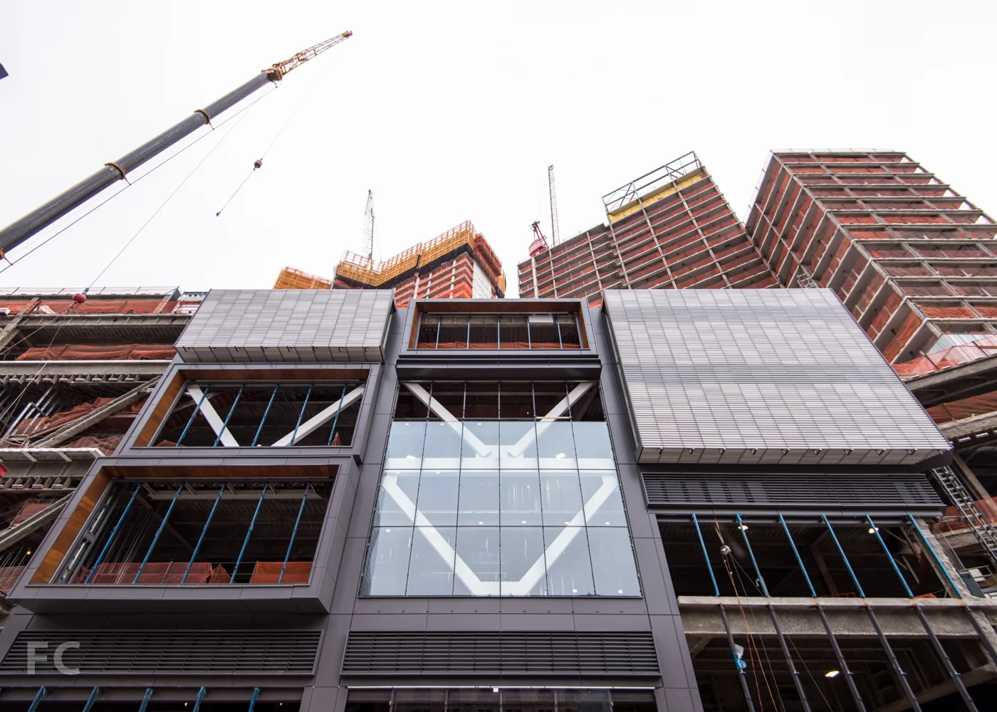 West facade of the Phase Two retail from Albee Square West.