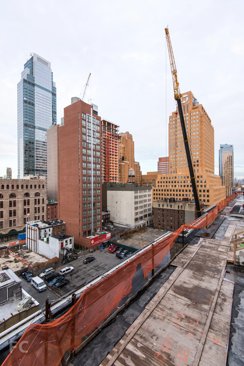 Northwest view from the roof of the Phase Two retail.