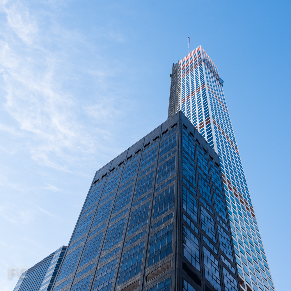 Northeast corner of the tower and 450 Park Avenue.