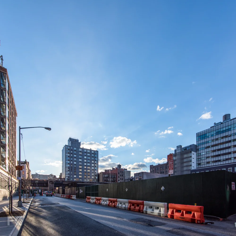 Northwest corner of the site from West 28th Street.