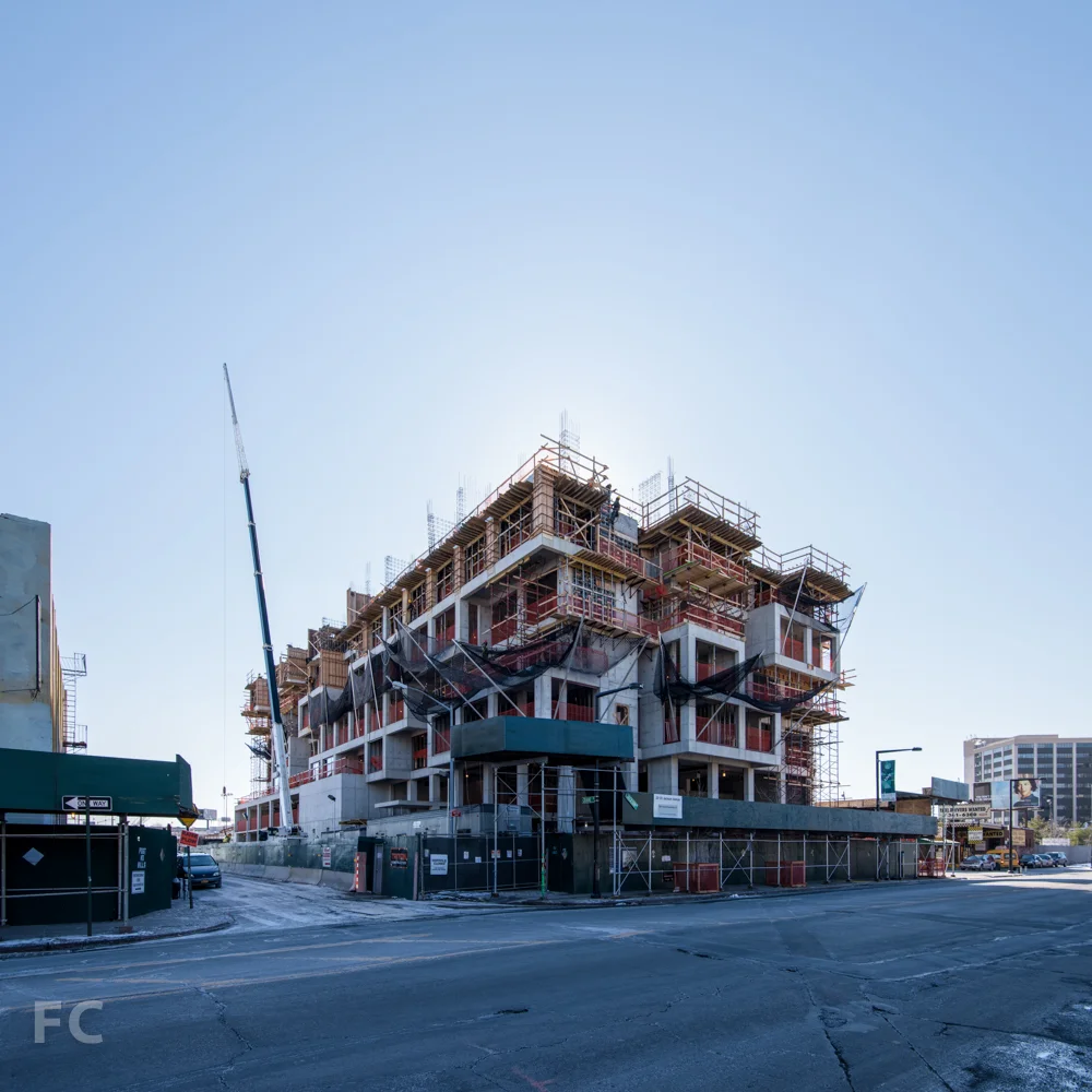 Northeast corner from Jackson Avenue.
