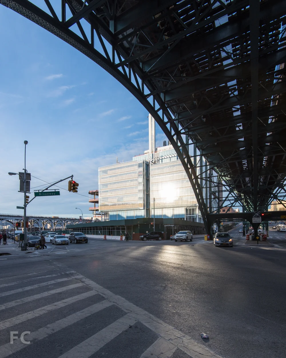 South façade of the Science Center from Broadway.