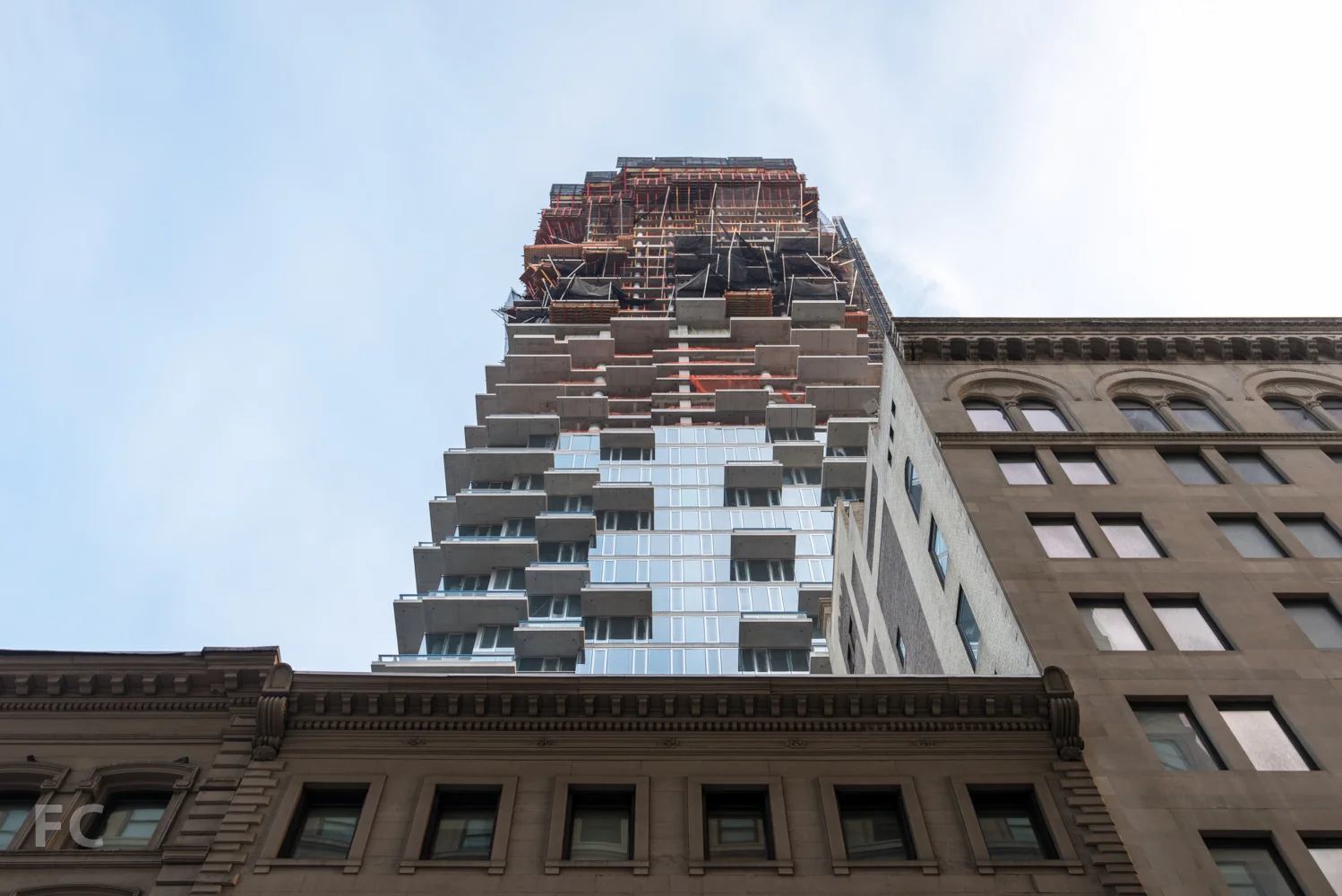 South facade from Worth Street.