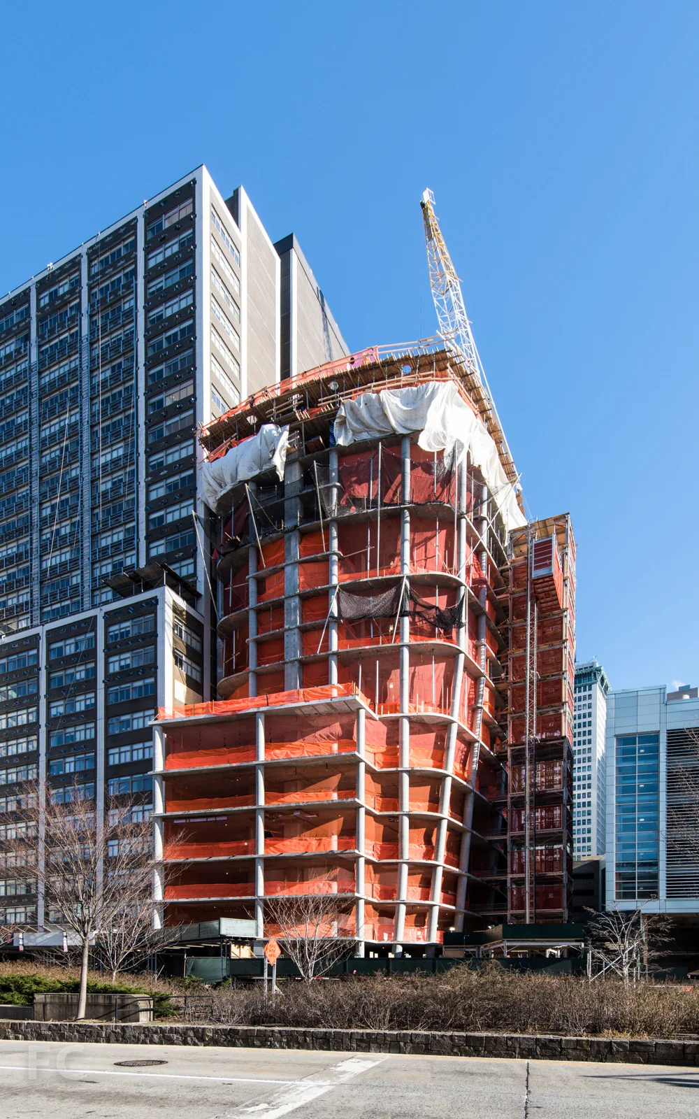 Southwest corner from West Street.
