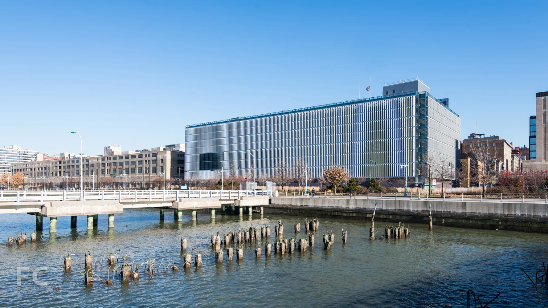 West facade of the garage from Pier 34.
