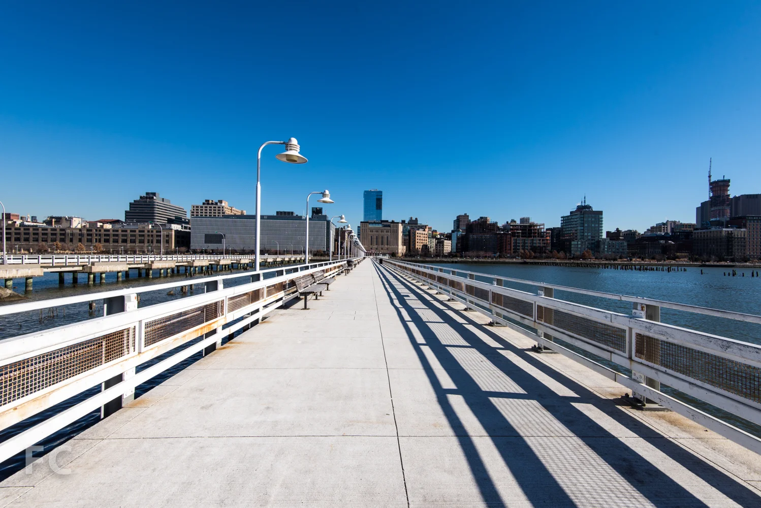 Looking east from Pier 34 towards the garage (left).