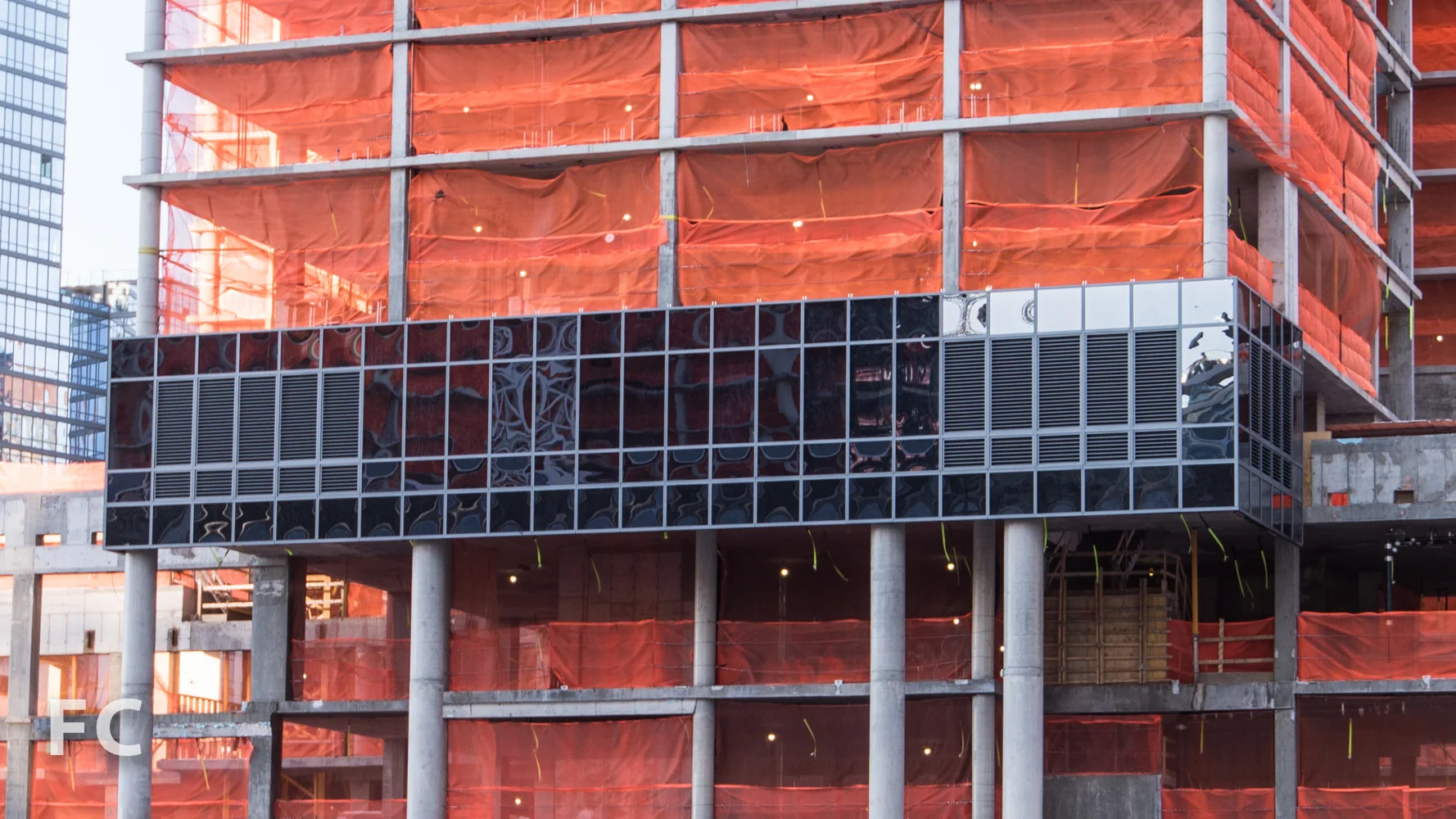 Curtain wall facade detail.