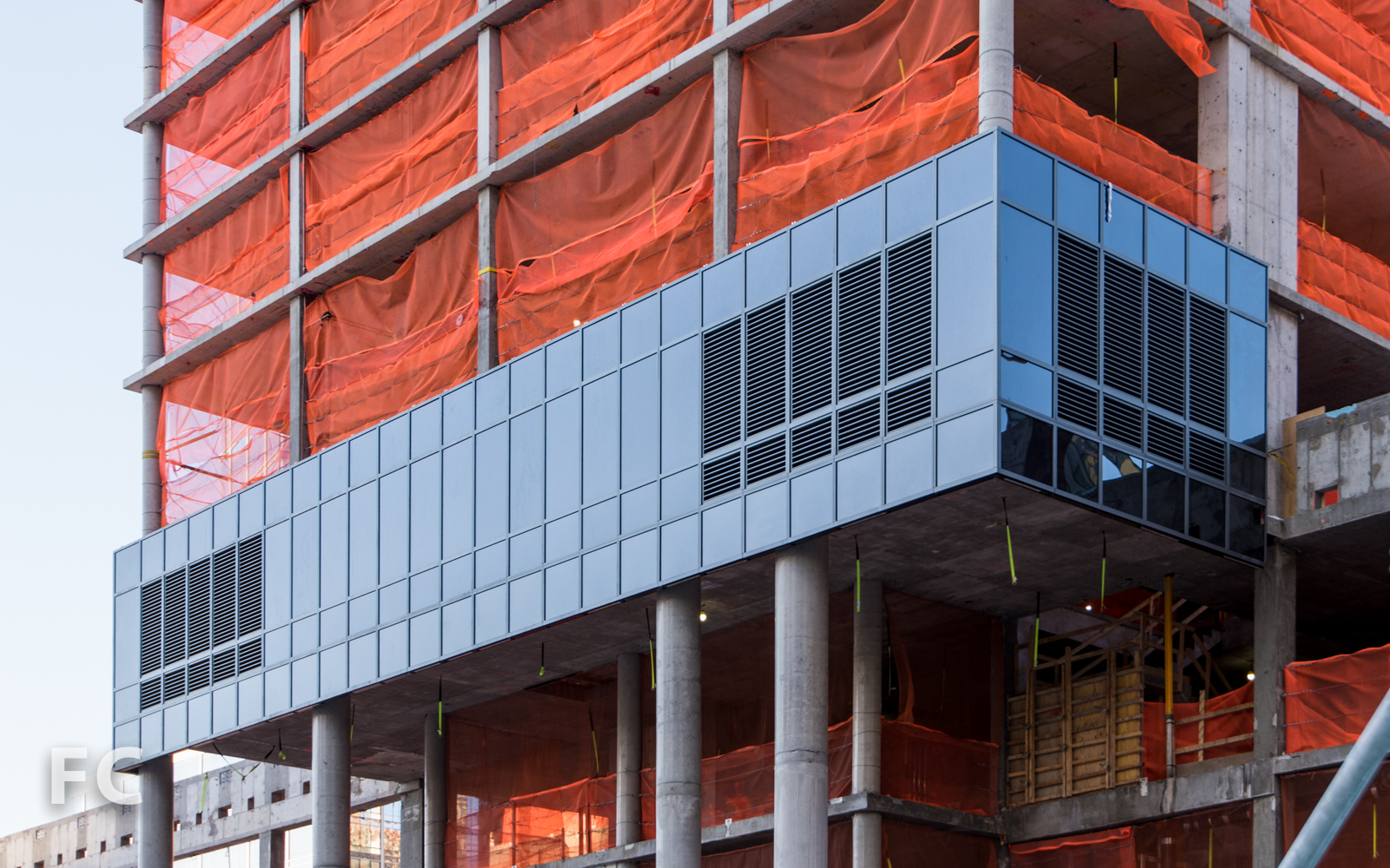 Curtain wall facade detail.