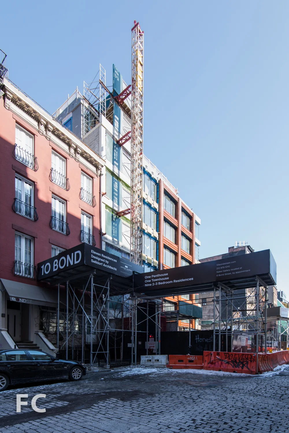 Southwest corner from Bond Street.