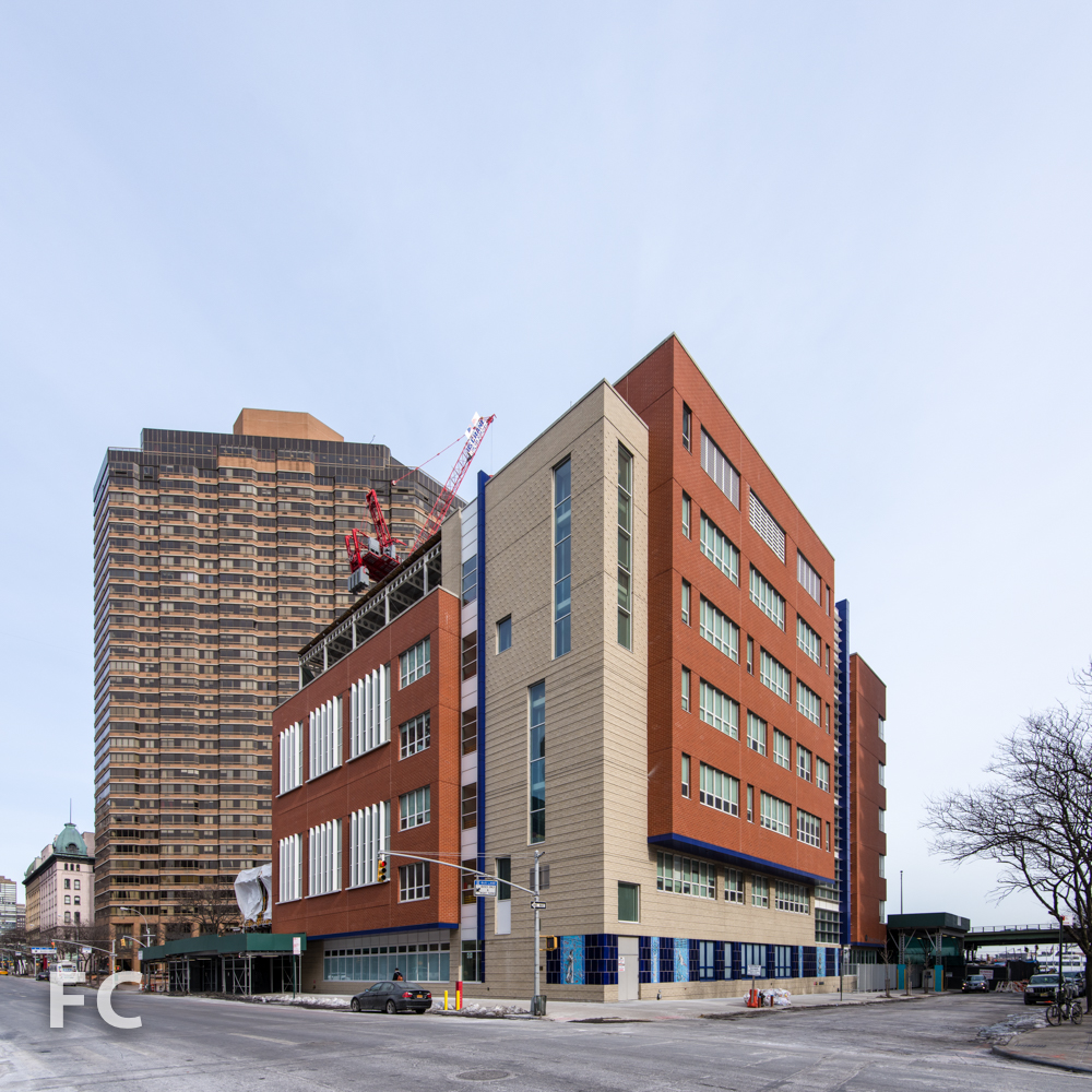P.S. 281 at the southwest&nbsp;corner of the site from First Avenue.