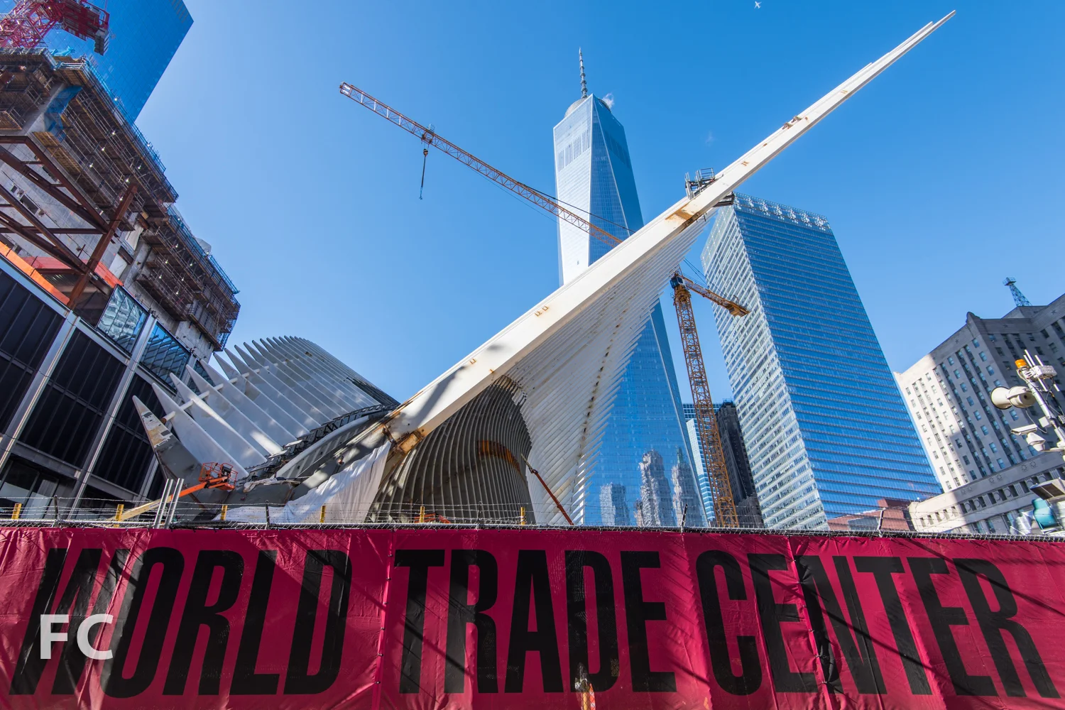 World Trade Center Transit Hub with 1 World Trade Center (behind).