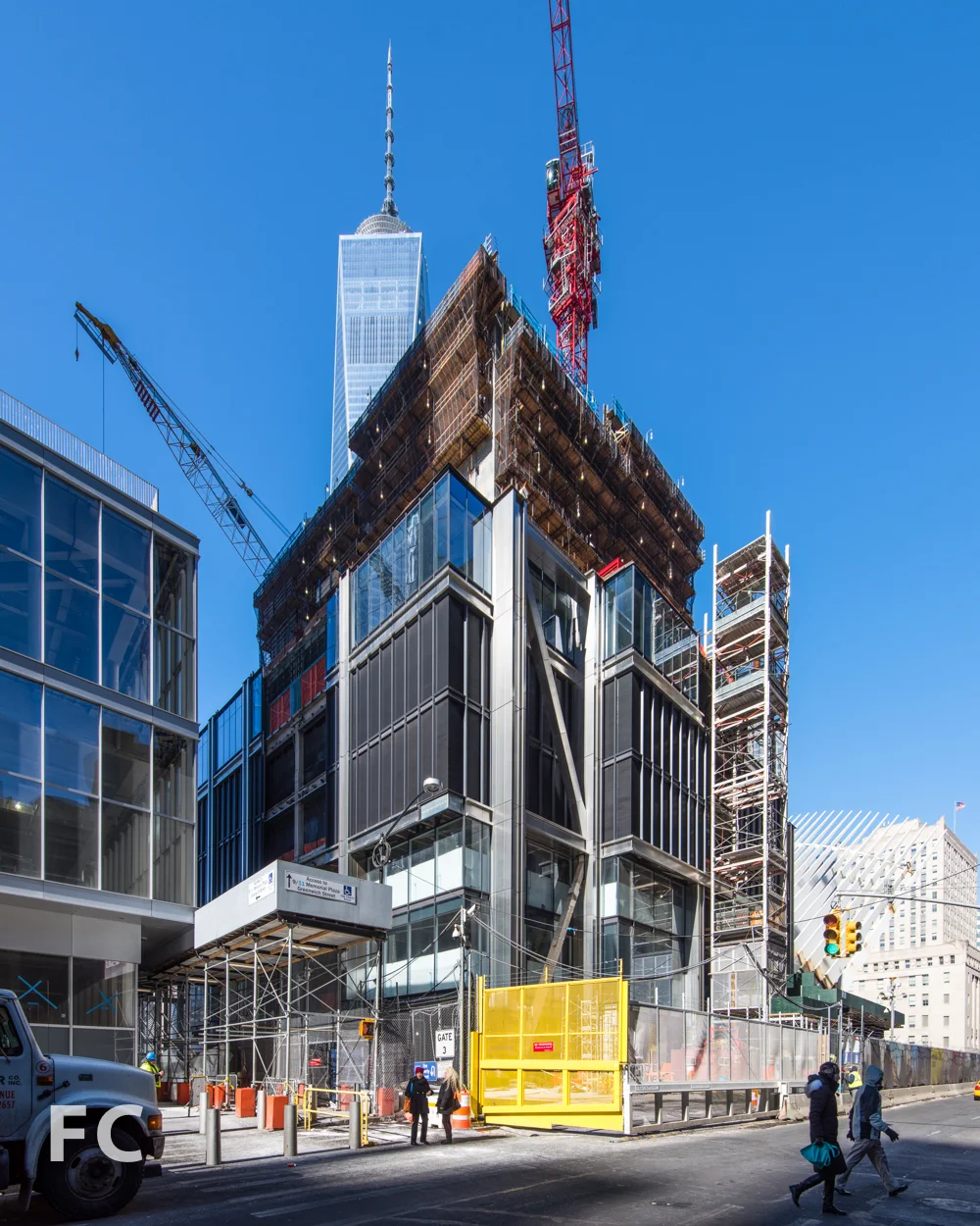 Southeast corner of 3 World Trade Center from Church Street.