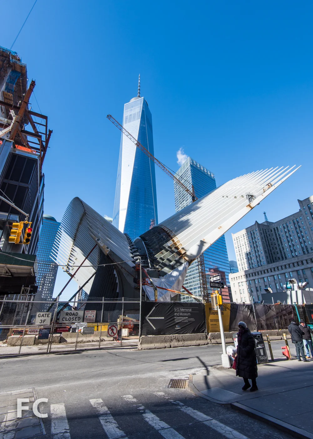 World Trade Center Transit Hub with 1 World Trade Center (behind).