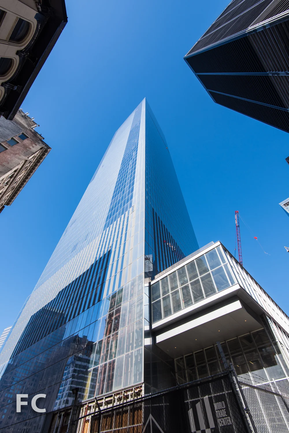 Southeast corner of 4 World Trade Center from Church Street.