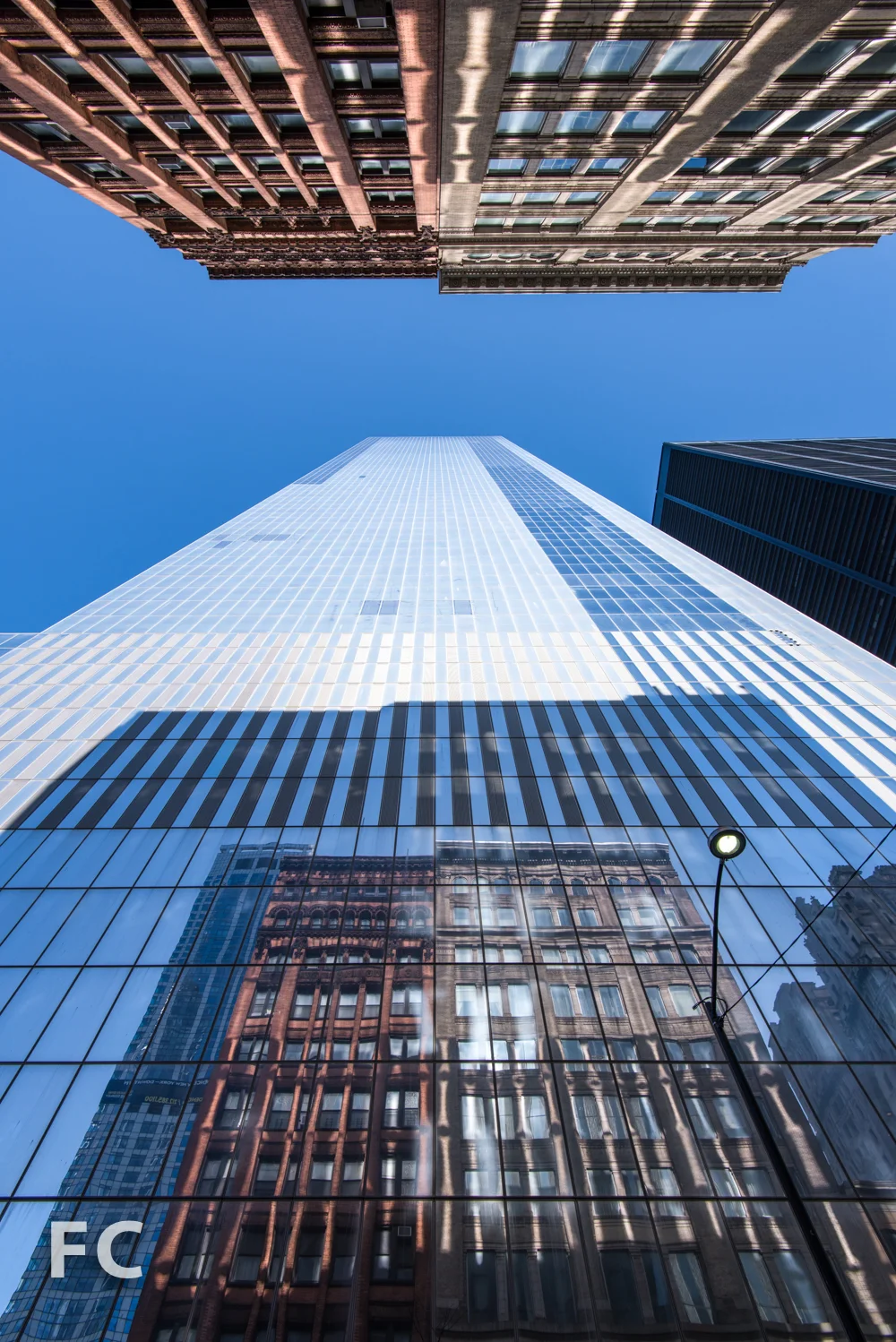 South facade of 4 World Trade Center from Liberty Street.