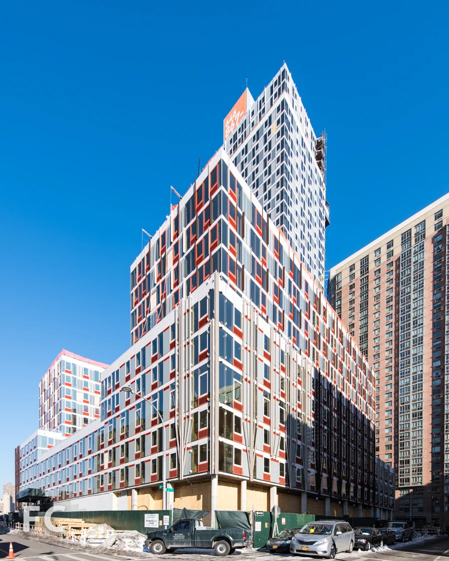 Southeast corner of Building Hunter's Point South Commons.