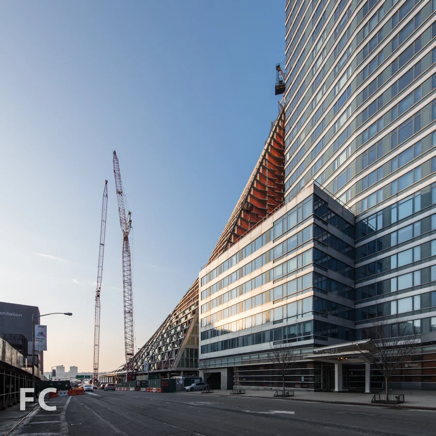 Southeast corner of W57 (left) and the Helena (right) from West 57th Street.