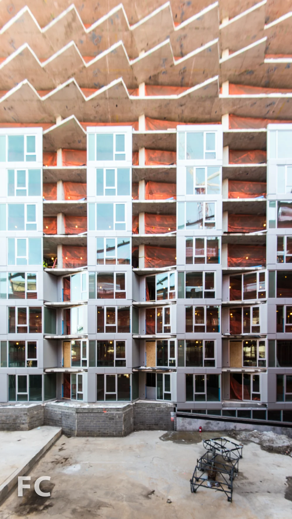 Courtyard facade detail.