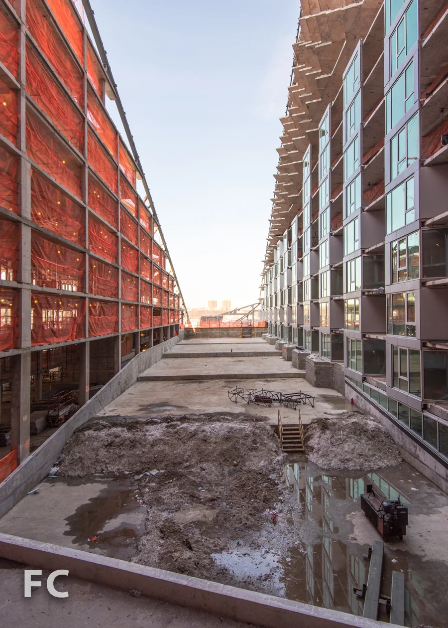 Looking west from the eastern edge of the courtyard.